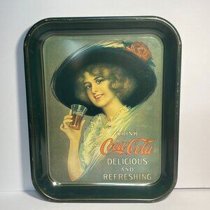 Vintage Coca Cola Hamilton King Girl Metal Serving Tray